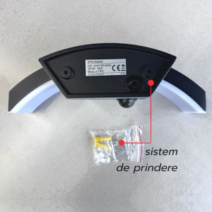 Aplica LED de exterior concava cu senzor Neagra, 24W=160W, 3000K, lumina calda, 2160Lm, IP65