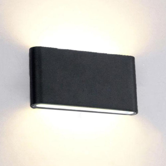 Aplica LED de exterior extra-plata, 12W=75W, 3000K, lumina calda, 1080Lm, IP65