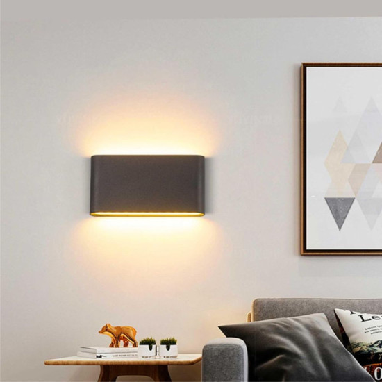 Aplica LED de exterior extra-plata, 12W=75W, 3000K, lumina calda, 1080Lm, IP65