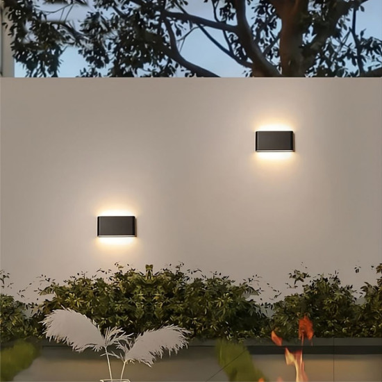Aplica LED de exterior extra-plata, 12W=75W, 3000K, lumina calda, 1080Lm, IP65