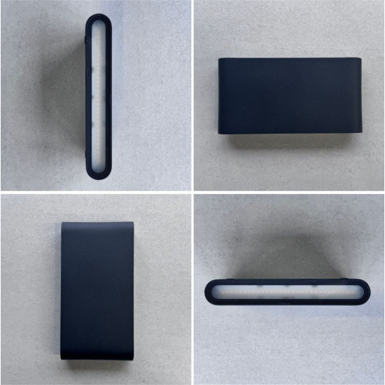 Aplica LED de exterior extra-plata, 12W=75W, 3000K, lumina calda, 1080Lm, IP65