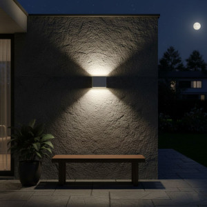 Aplica LED de exterior extra-plata, 6W=40W, 3000K, lumina calda, 540Lm, IP65