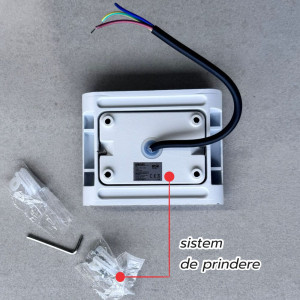 Aplica LED de exterior extra-plata, 6W=40W, 3000K, lumina calda, 540Lm, IP65