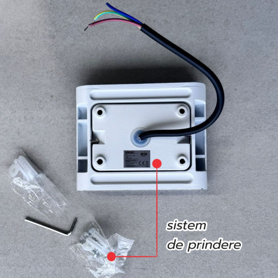 Aplica LED de exterior extra-plata, 6W=40W, 3000K, lumina calda, 540Lm, IP65