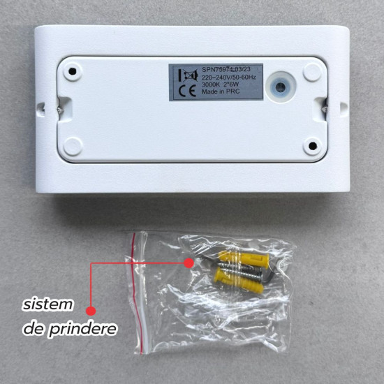 Aplica LED de exterior extra-plata, 12W=75W, 3000K, lumina calda, 1080Lm, IP65