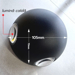 Aplica De Perete Comet 4x1w, 3000k, Lumina Calda