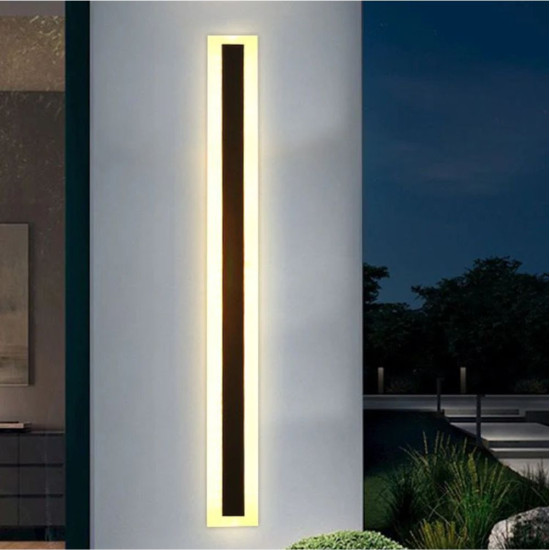 Aplica led liniara de perete neagra 25W/1300LM/3000K - 800mm