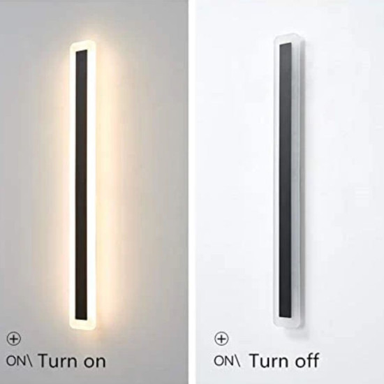 Aplica led liniara de perete neagra 25W/1300LM/3000K - 800mm