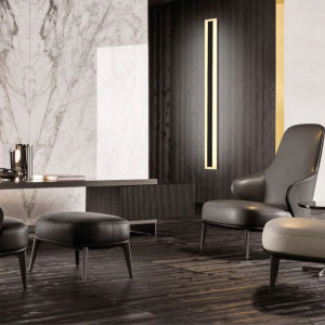 Aplica led liniara de perete neagra 25W/1300LM/3000K - 800mm