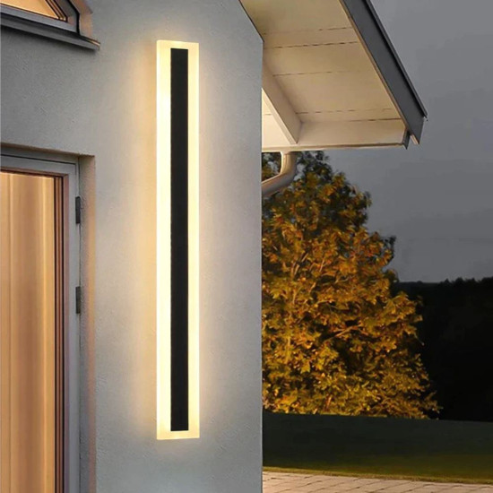 Aplica led liniara de perete neagra 25W/1300LM/3000K - 800mm