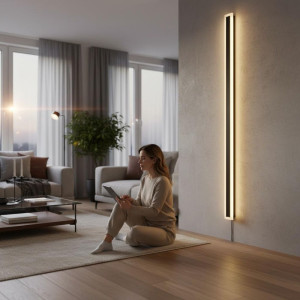 Aplica led liniara de perete neagra 45W/2200LM/3000K - 1500mm