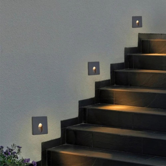 SPOT LED SCARA NEGRU 3W 3000K 68*68*48MM IP65