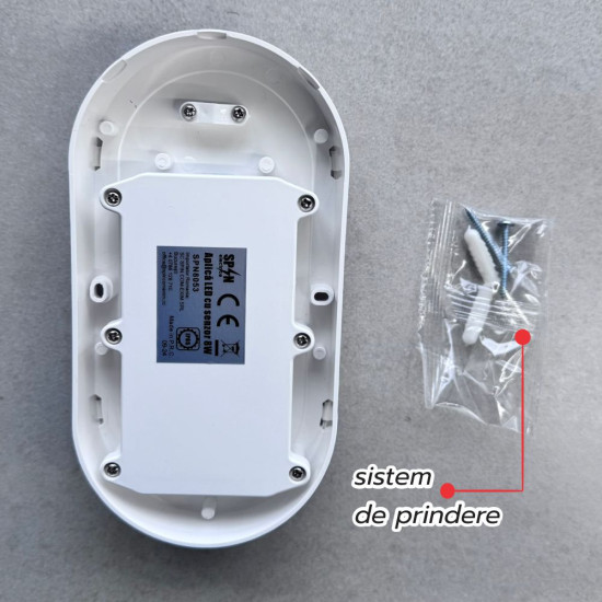 Aplica LED cu senzor de miscare 360°, 8W=60W, 650Lm, IP65