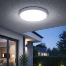Plafoniera de exterior IP65 Rotunda Alba Fi300, 24W=200W, 6500K, lumina rece
