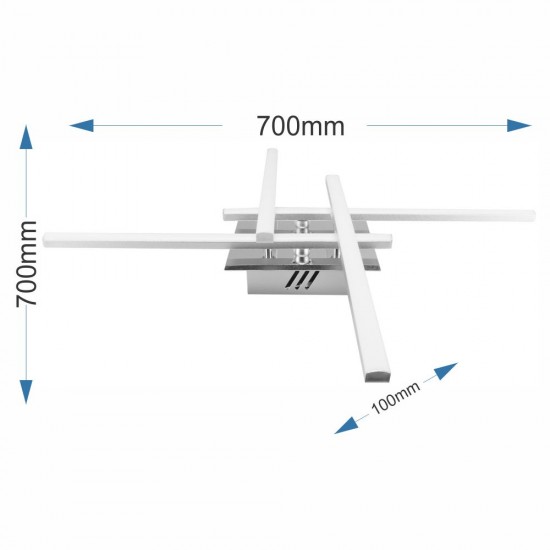LUSTRA LED AXIS ALB 4 BRATE 50W 4580LM 700*700*100MM