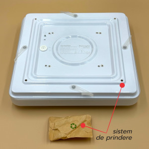 Plafoniera Led Slim Milky 18W=160W, 275x275 mm, 6500K, lumina rece