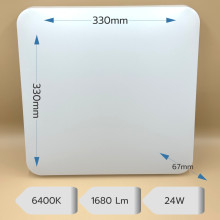 Plafoniera Led Slim Milky 24W=200W, 330x330 mm, 6400k, lumina rece