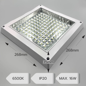 Plafoniera LED Patrata  Pentru  Bucatarie 16W 6500K