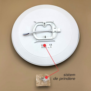 Plafoniera led ECO IP40 Rotunda Alba Fi250, 16W, 6400K, lumina rece
