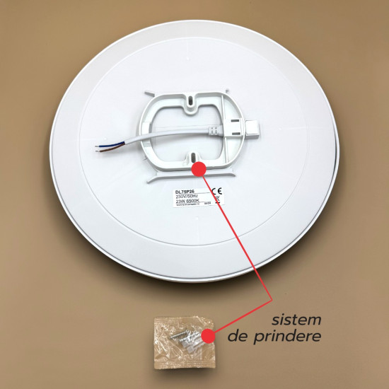 Plafoniera led ECO IP40 Rotunda Alba Fi300, 23W, 6500K, lumina rece
