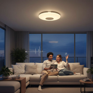 Plafoniera LED SMART cu muzica, Ø390, 30W, RGB+W