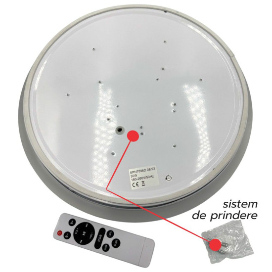 Plafoniera LED SMART cu muzica, Ø390, 30W, RGB+W
