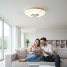 Plafoniera LED SMART cu muzica, Ø390, 30W, RGB+W