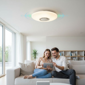 Plafoniera LED SMART cu muzica, Ø390, 30W, RGB+W