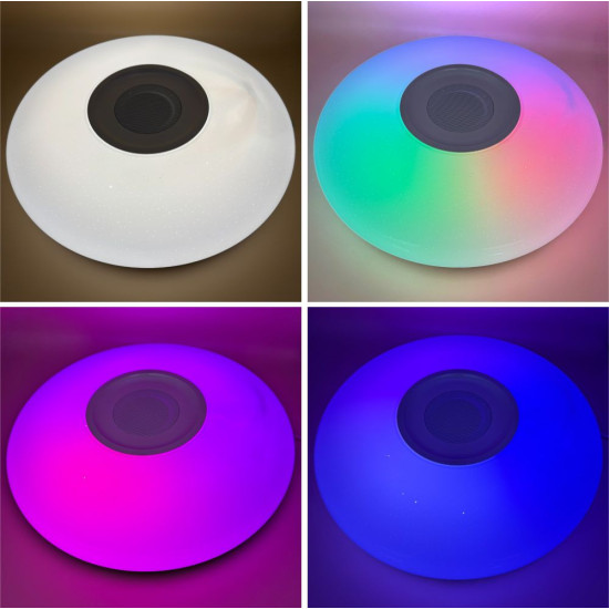 Plafoniera LED SMART cu muzica, Ø390, 24W, RGB+W