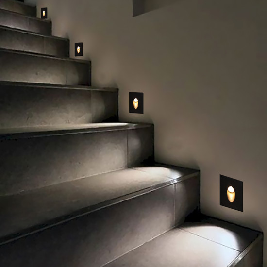 SPOT LED SCARA NEGRU 3W 3000K 68*68*48MM IP65