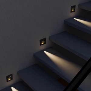 SPOT LED PERETE CU SENZOR NEGRU 1W 3000K IP20 86*90*30MM