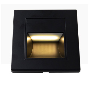 SPOT LED PERETE NEGRU 1W 3000K IP20 86*90*30MM