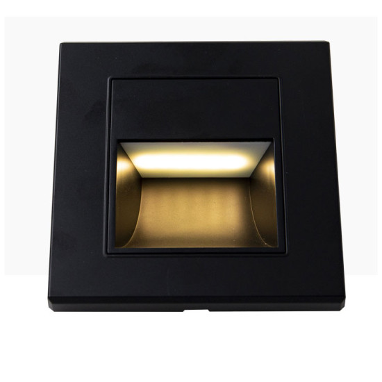 SPOT LED PERETE NEGRU 1W 3000K IP20 86*90*30MM