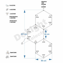 Set 3 Hexagoane LED Honeycomb 96W Tuburi 440mm