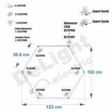 Hexagon LED Honeycomb T5 48W Tub 568mm Hexagon LED Honeycomb T5 48W Tub 568mm