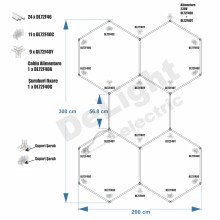 Kit 5 hexagoane LED Honeycomb T5 192W Tub 568mm