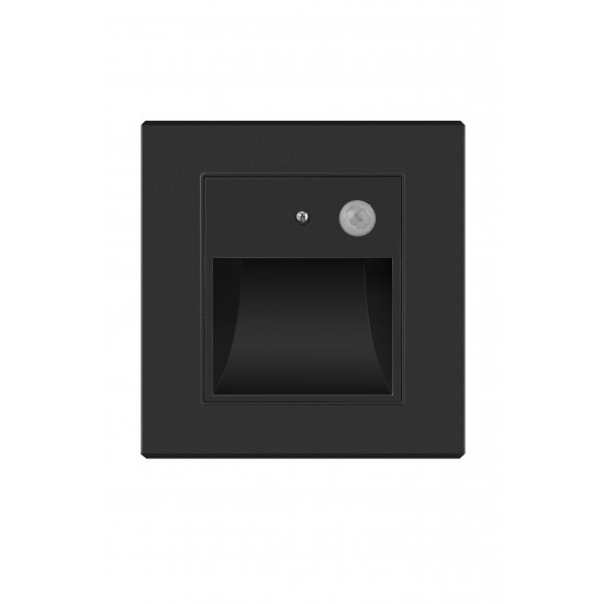 SPOT LED PERETE CU SENZOR NEGRU 1W 3000K IP20 86*90*30MM