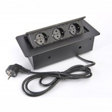 Priza Dreptunghiulara 3 posturi incastrabila cablu 2m