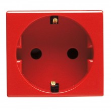 Priza modulara standard 2P+E, Gewiss GW20297, Rosu - 2 module