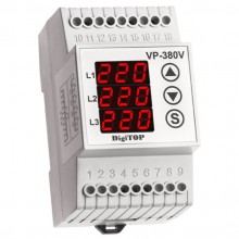 DIGITOP Releu trifazic protectie tensiune pe sina DIN 380V  VP-380 380179