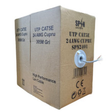 Cablu UTP cupru GRI cat 5E 24AWG (305M)