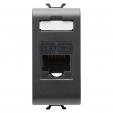 Priza UTP RJ45 cat5E Negru 1modul Gewiss Chorus - GW12421