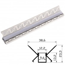 Profil Aluminiu pentru Rigips 1m colt interior 38.6x23.3mm