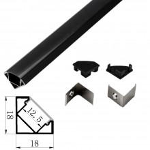 Profil Aluminiu Negru 1m Colt 18x18mm