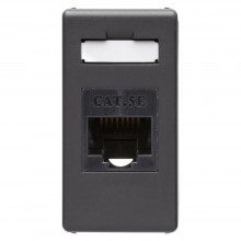 Priza modulara UTP, RJ45, cat 5E, Gewiss GW21271, negru - 1 modul