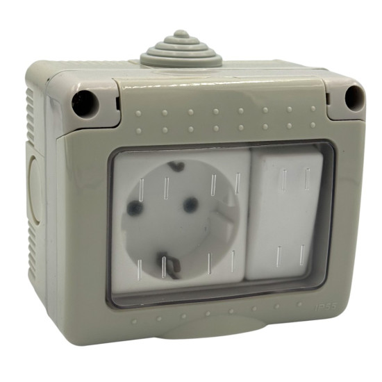 Mod Intrerupator cu priza si capac AG IP55