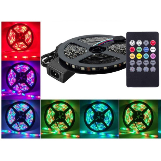 Banda LED 12V Rgb, 14.4W/m, IP20 cu 60Led/m, 5050, cu muzica - Imagine