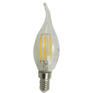 Bec Filament Lumanare E14, 4W=45W, 3000K, lumina calda