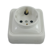 Priza Simpla Mini Alba - montaj aparent