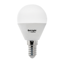 Bec Led Sferic E14, model G45, 6W=50W, 2700K, lumina calda